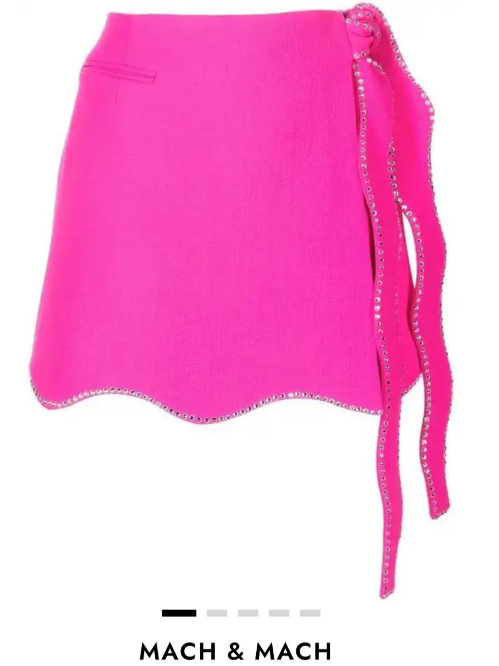 Mach & Mach Crystal Embellished Wool Mini Skirt 6